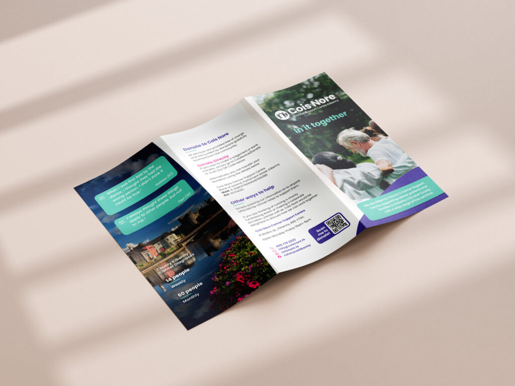 Brochure for Cois Nore cancer support services.
