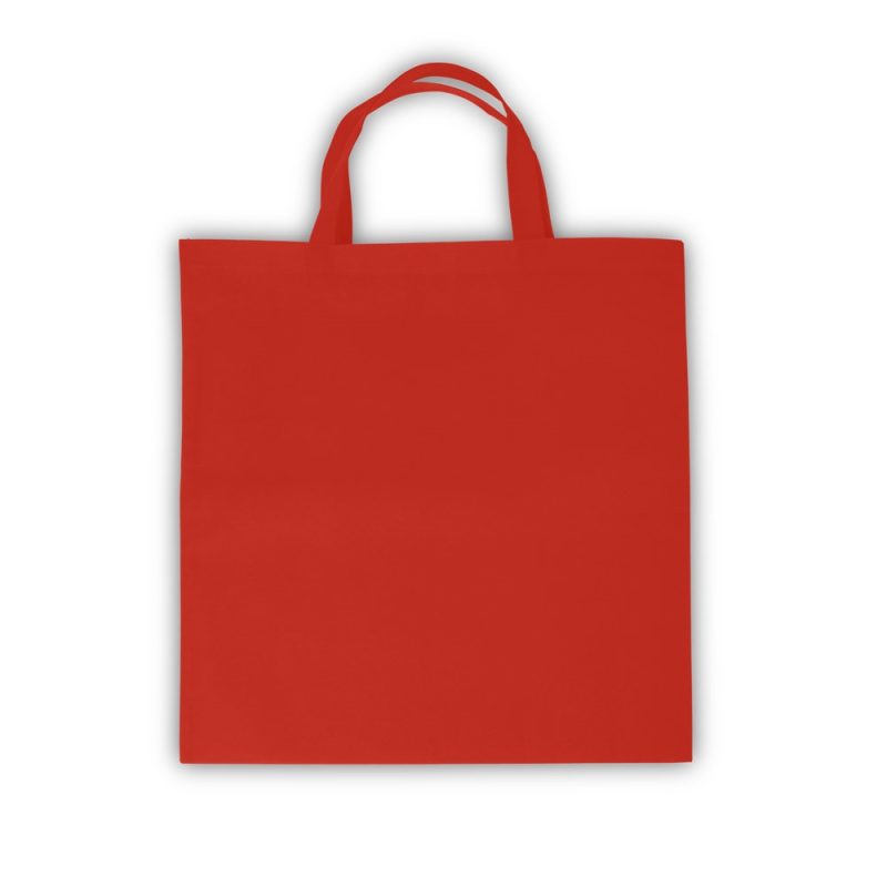 Plain red eco-friendly tote bag with handles