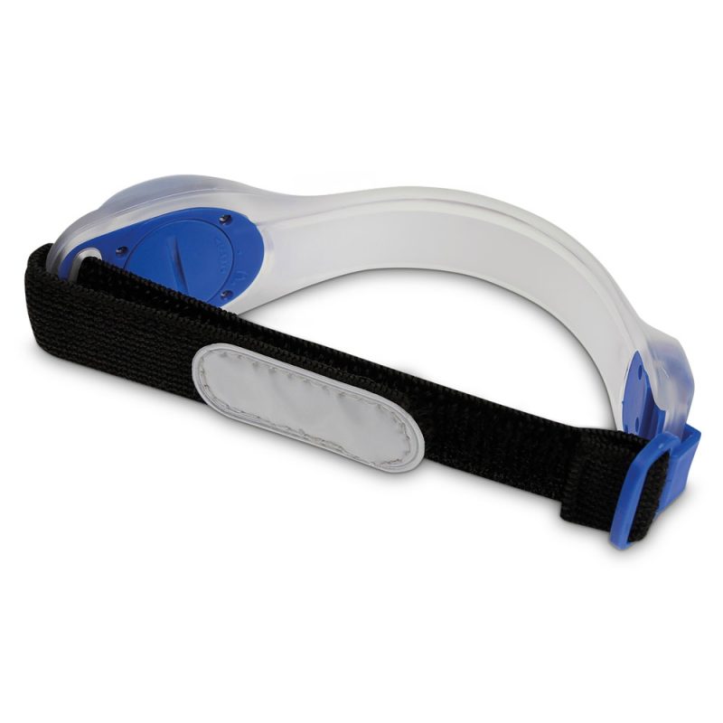 Blue and black adjustable leg strap for wheelchairs