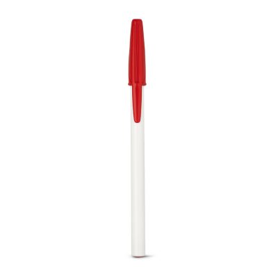 Red-capped white pen on white background.