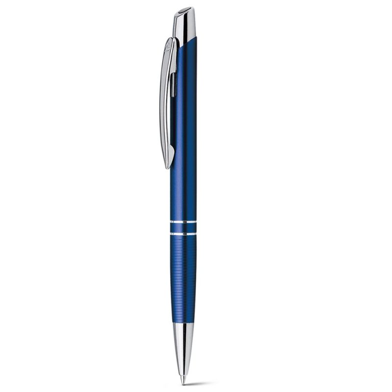 Elegant blue and silver ballpoint pen