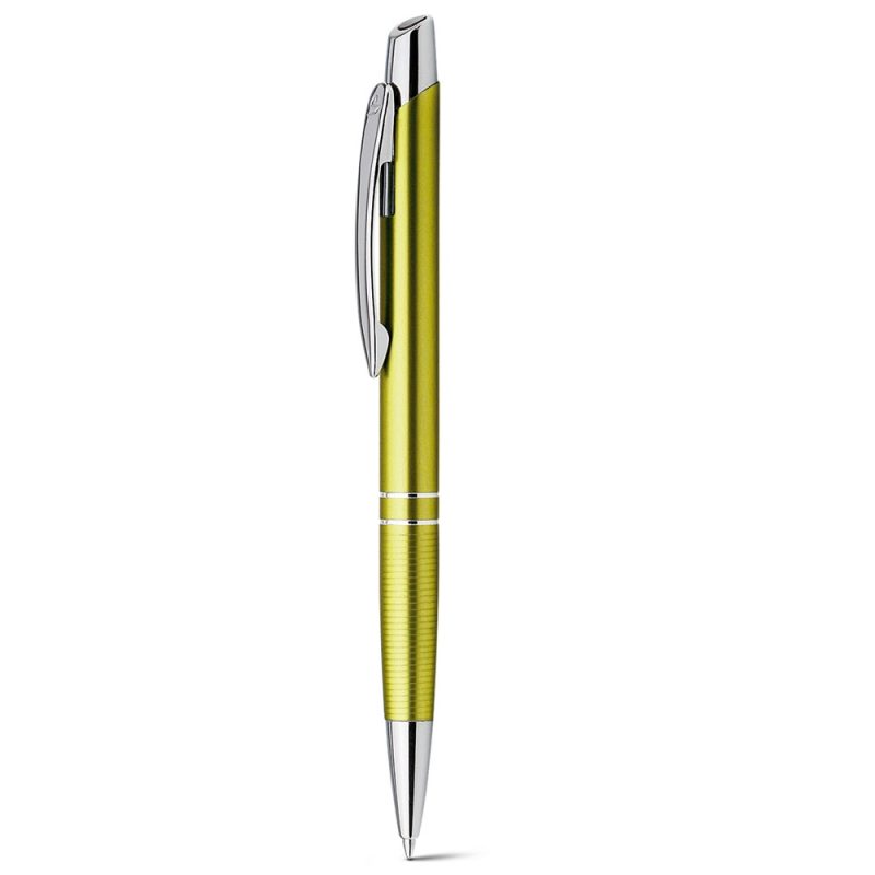 Green and silver ballpoint pen
