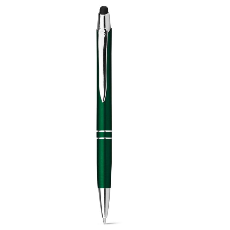 Green stylus pen with silver accents
