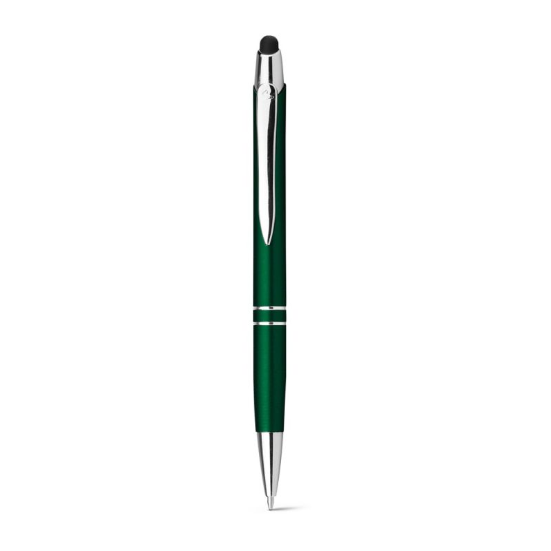 Green metal pen with stylus tip