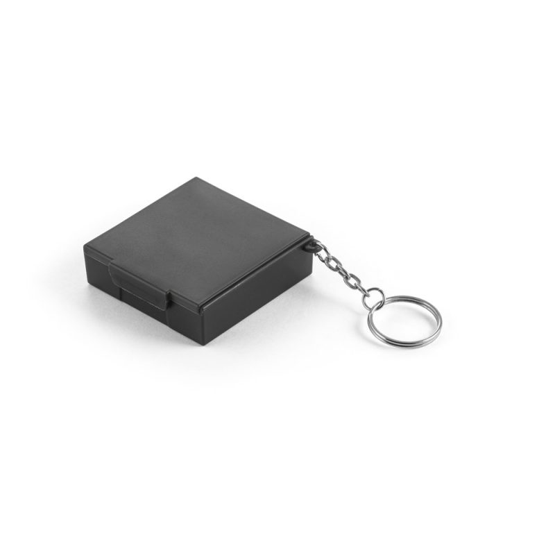 Black square keyring with chain