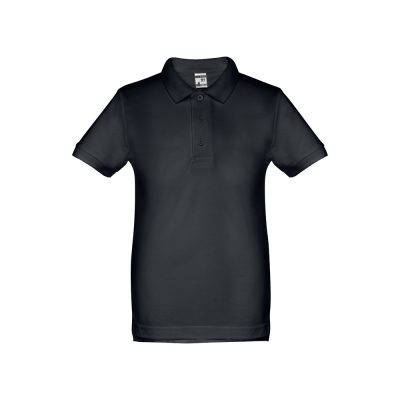 Black polo shirt on white background
