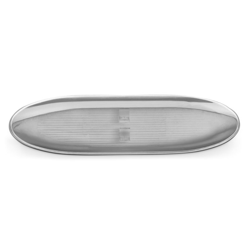 Stainless steel oblong tray with smooth finish