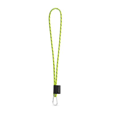 Neon yellow lanyard with carabiner clip.