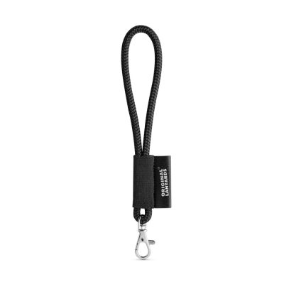 Black lanyard with metal clip attachment