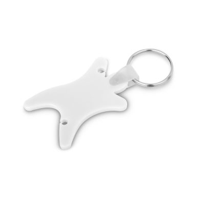White plastic star-shaped keyring