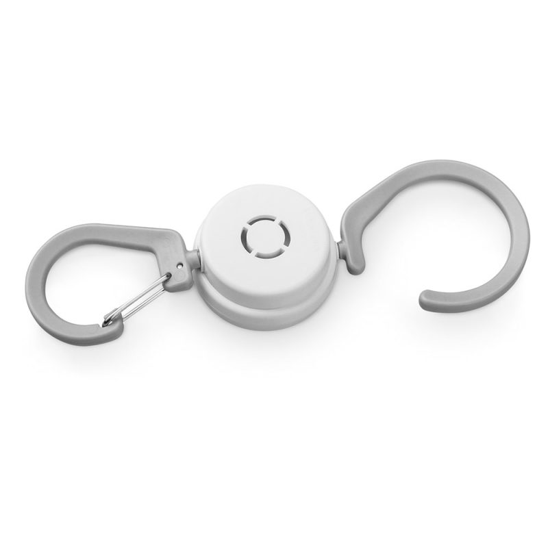 Portable white bag holder with hooks