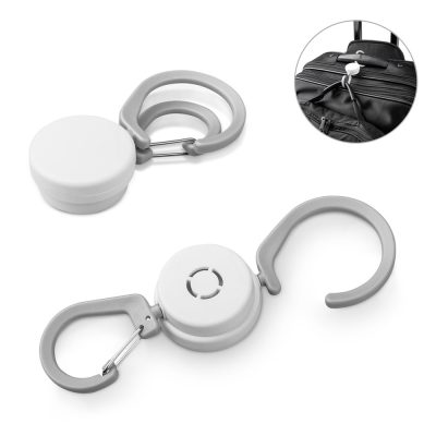 Portable bag hook with retractable cable lock.
