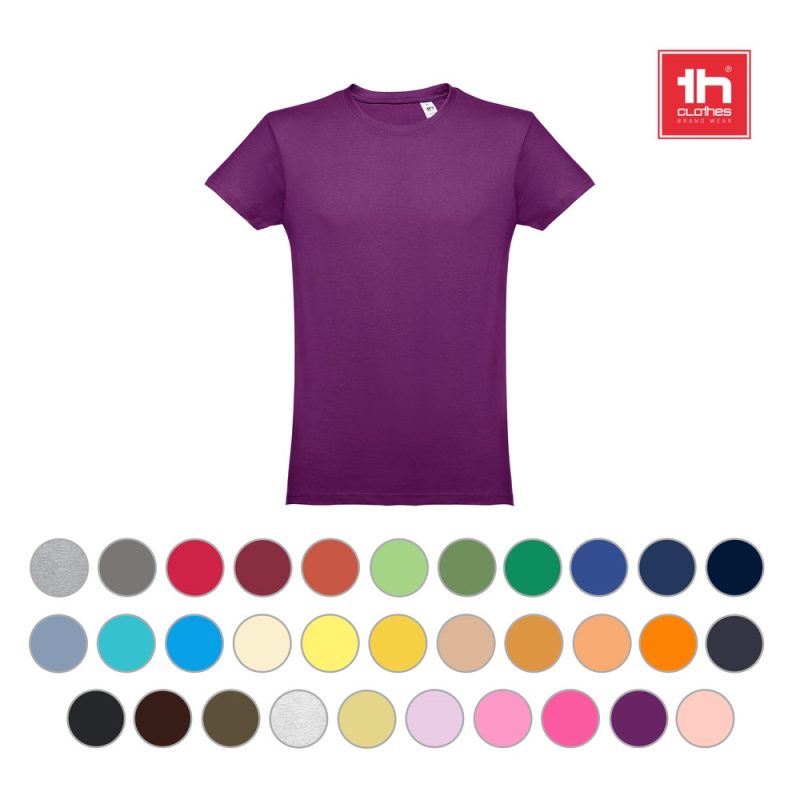 Purple T-shirt with various colour options.
