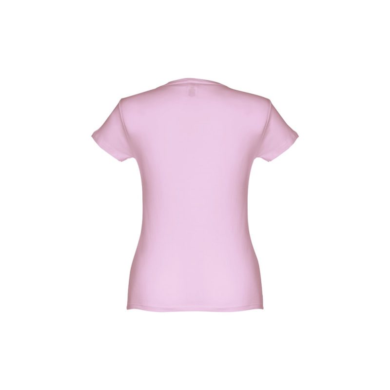 Back view of plain pink T-shirt