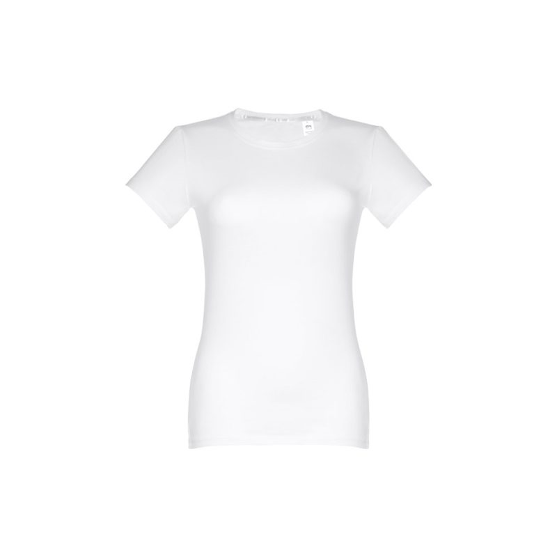 Plain white t-shirt on white background.