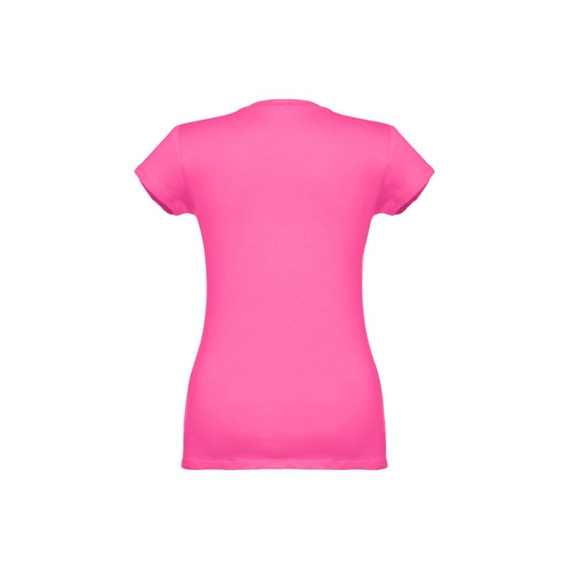 Back view of pink women's T-shirt