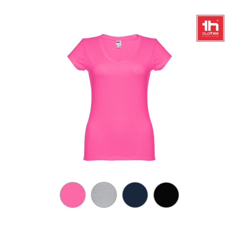 Pink women's T-shirt in various colours.