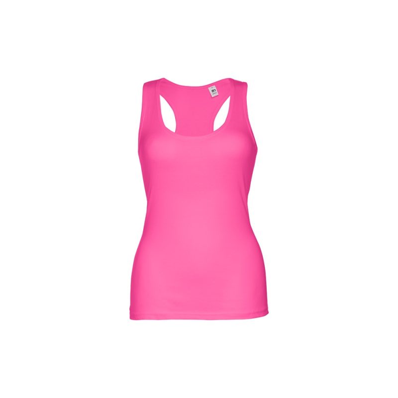 Bright pink sleeveless women's vest.