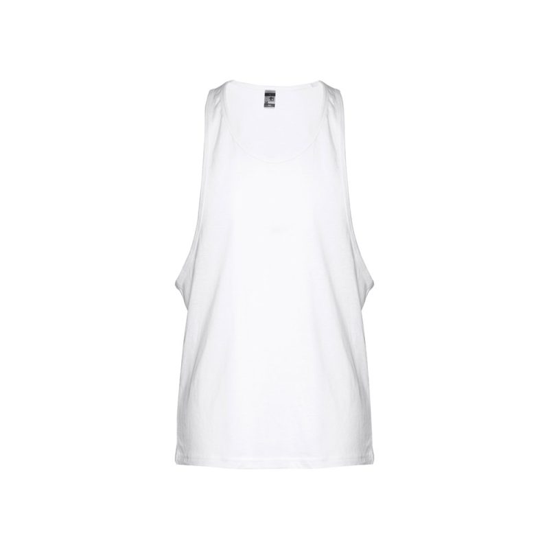 White sleeveless vest front view