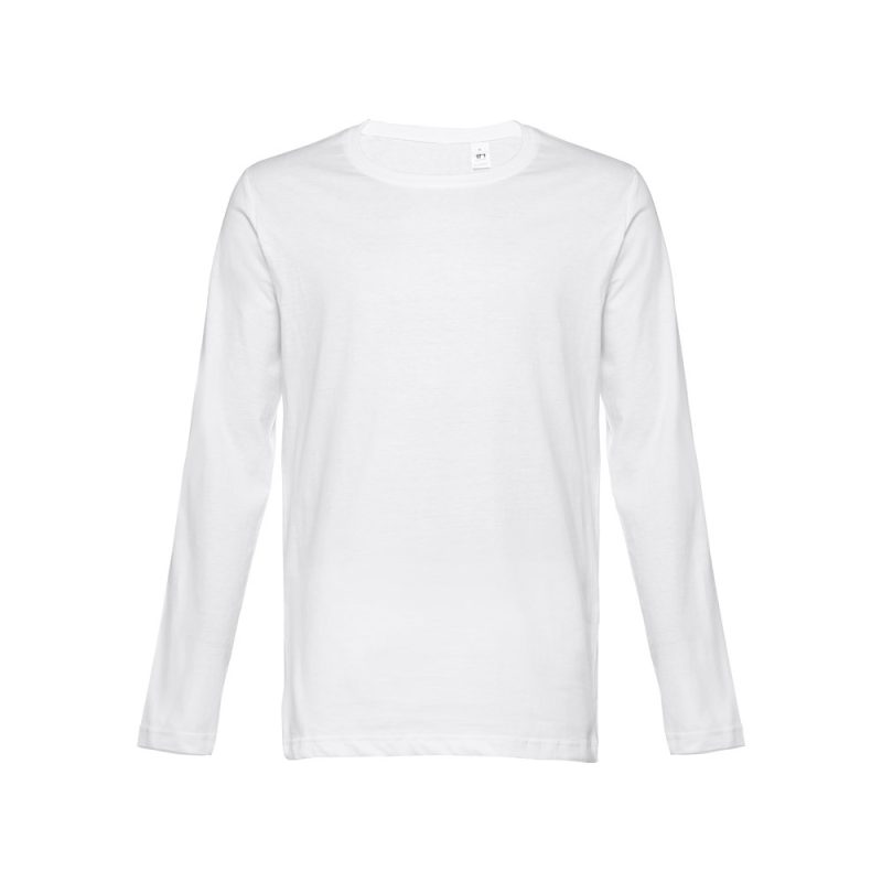 Plain white long-sleeve cotton T-shirt.