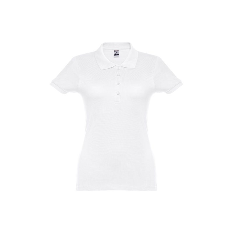 White women's polo shirt on display