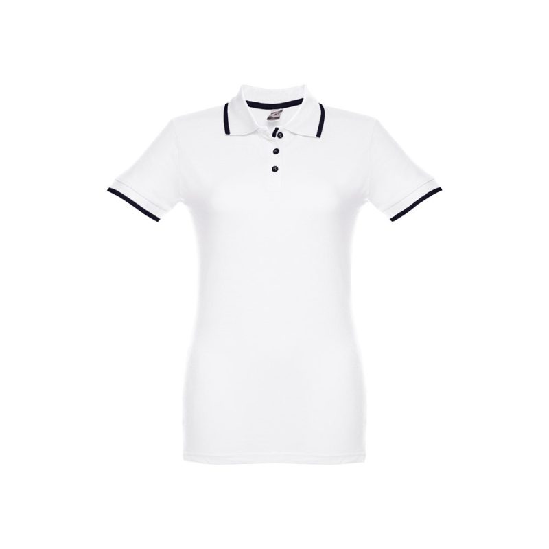 White polo shirt with black trim