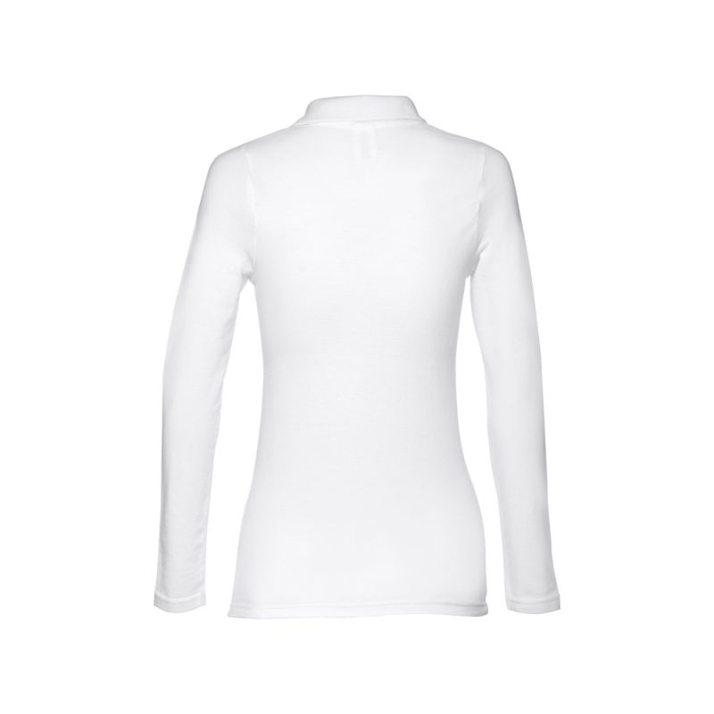 White long-sleeve top, back view.