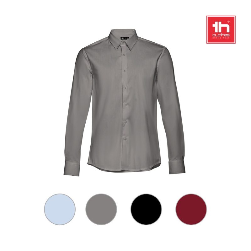 Grey long-sleeve shirt in four colours