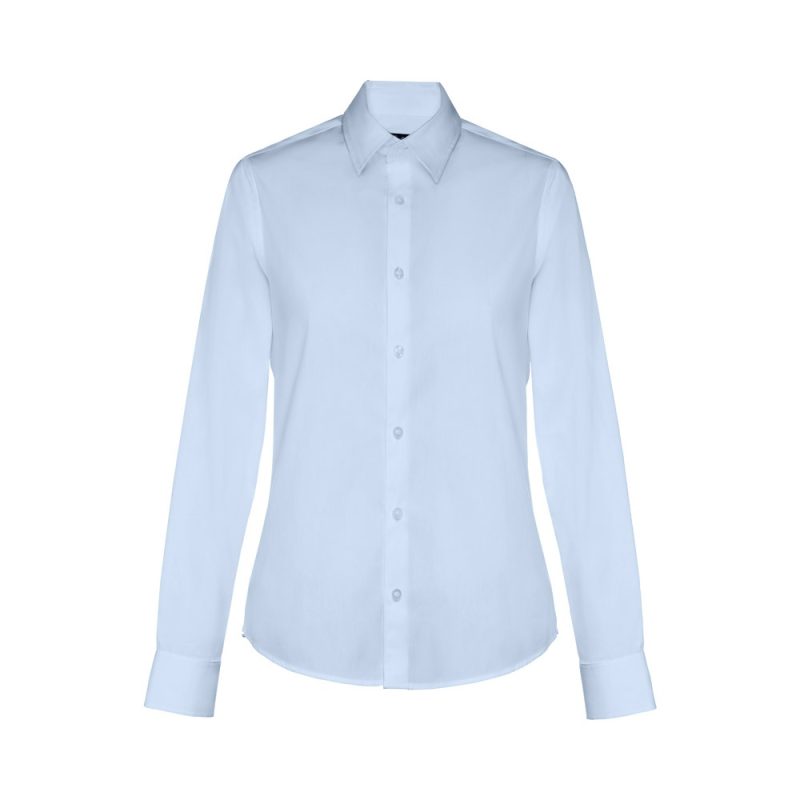 Plain white long-sleeve shirt with buttons