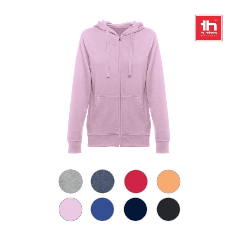 Lilac zip-up hoodie with colour options.