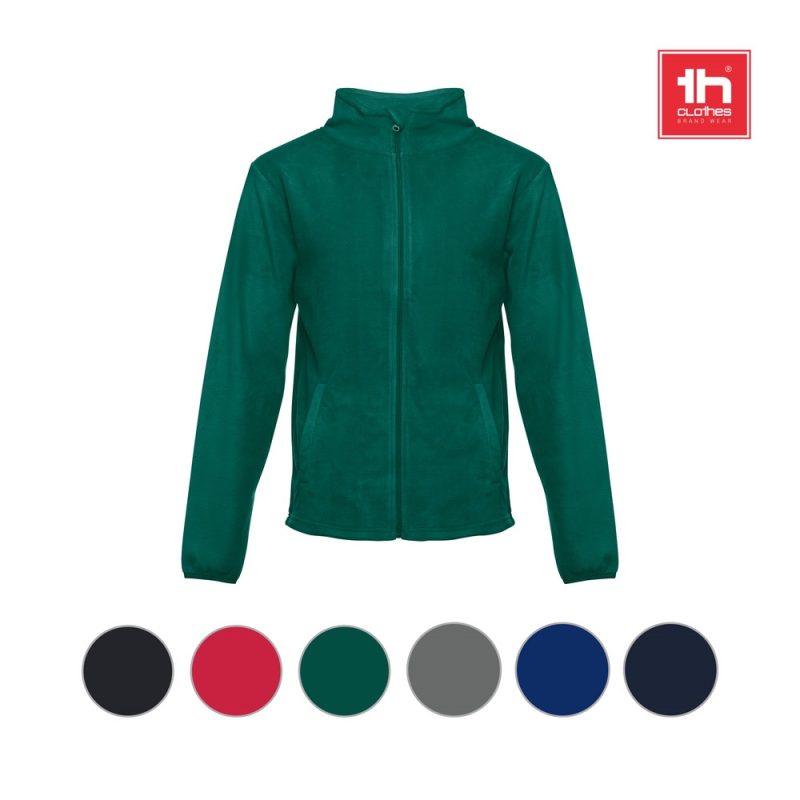 Multicolour fleece jackets with zip-up front