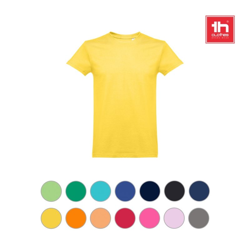 Yellow T-shirt with colour options displayed.