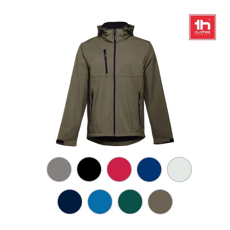 Green waterproof jacket with various colour options.