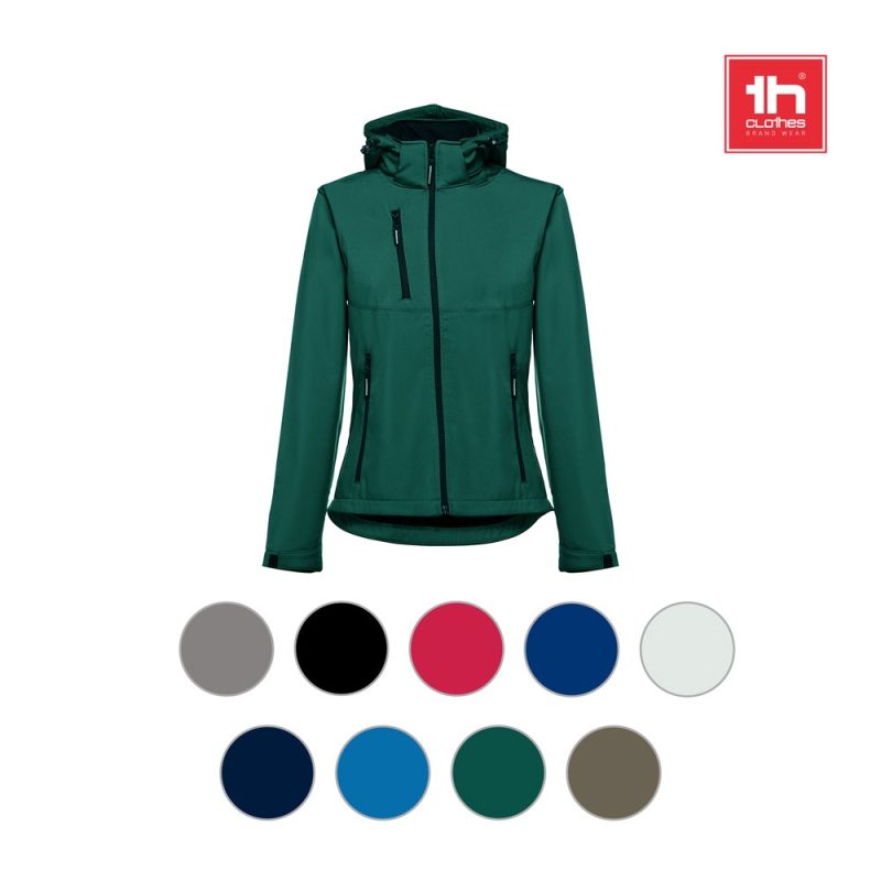 Green hooded jacket with multiple colour options.