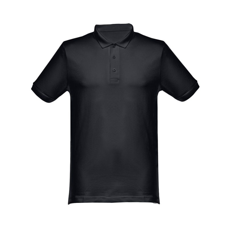 Black polo shirt with short sleeves