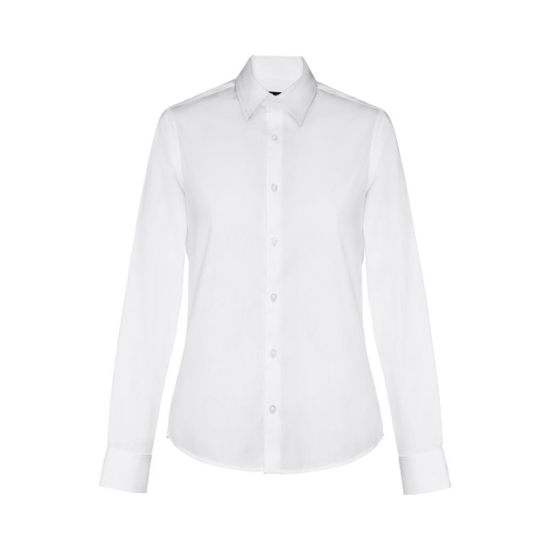 White long-sleeve shirt with collar and buttons