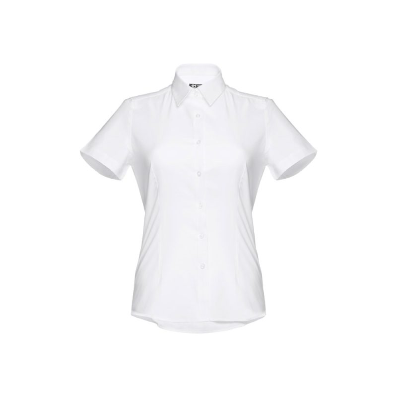 THC LONDON WOMEN WH. Women's short-sleeved oxford shirt. White - Image 2