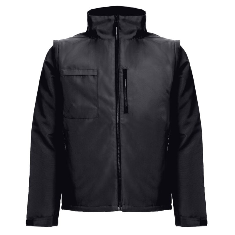 Black tailored jacket with zip front