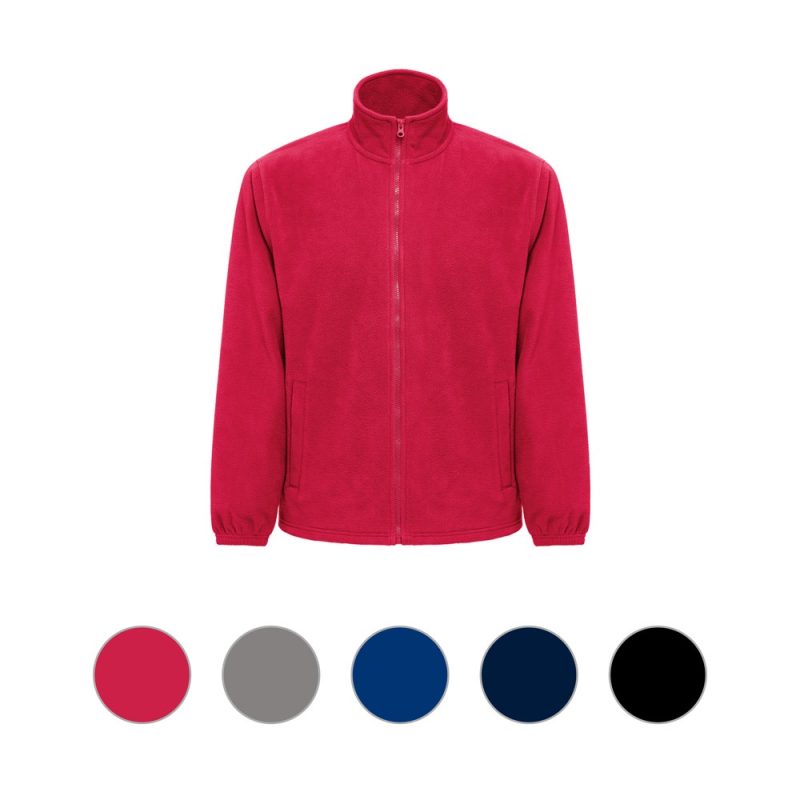 Red fleece jacket with five colour options