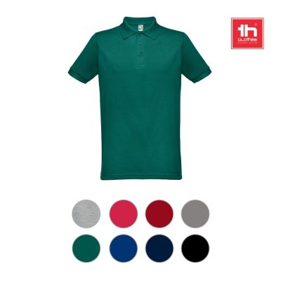Green polo shirt with multiple colour options.