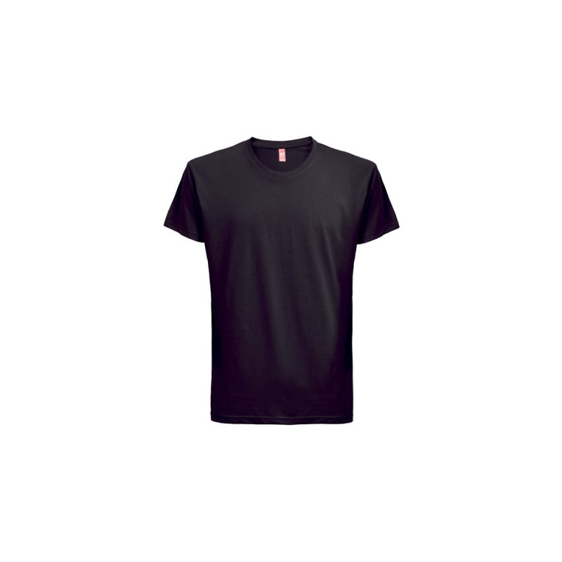 Plain black T-shirt on white background