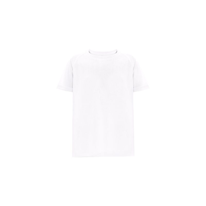 Plain white T-shirt on white background