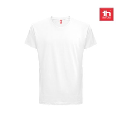 Plain white T-shirt with brand logo