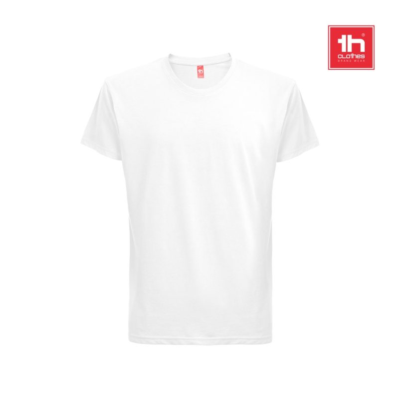 Plain white T-shirt with brand logo