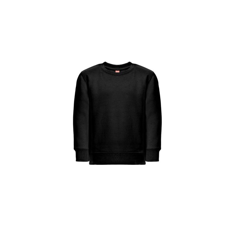 Black crewneck jumper on white background