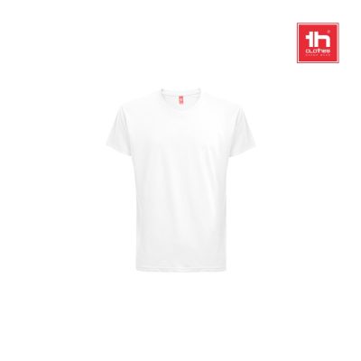 Plain white T-shirt with brand logo