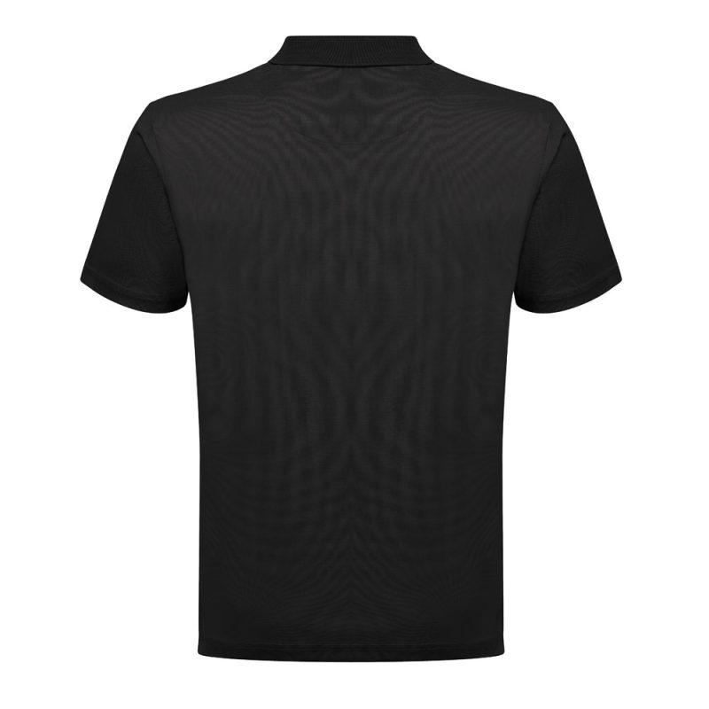 Back view of plain black T-shirt