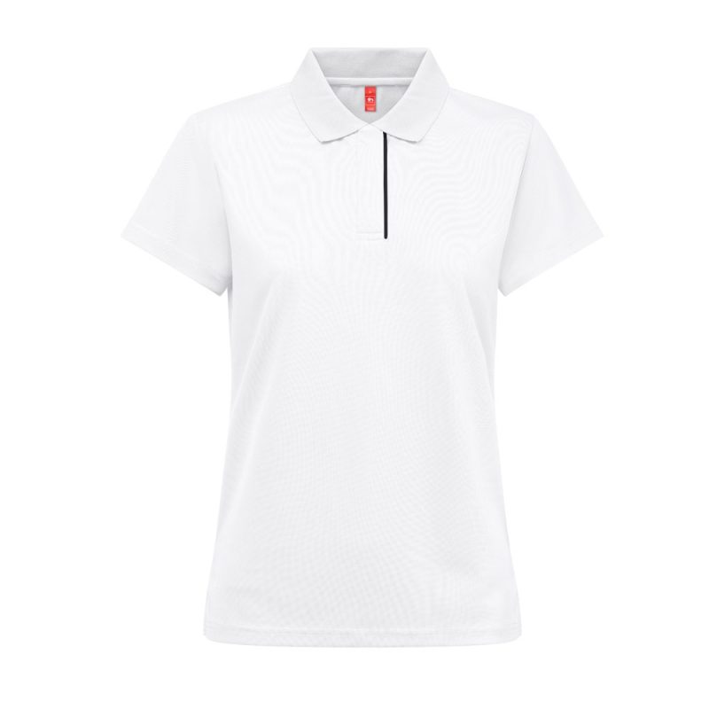 White short-sleeve polo shirt with collar