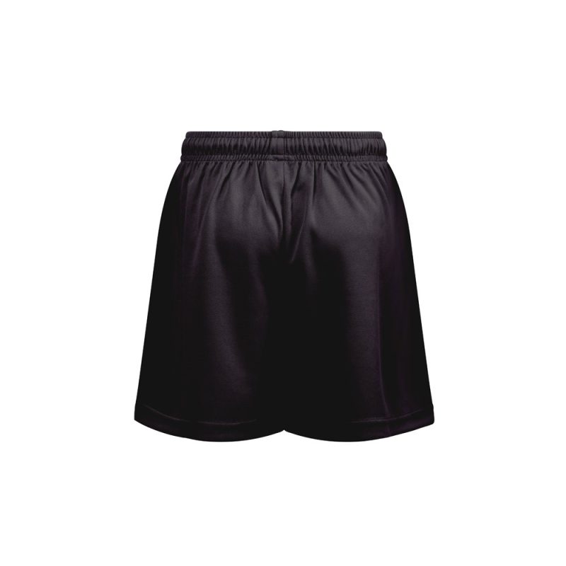 Black sports shorts with elastic waistband