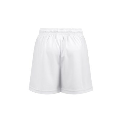 White sports shorts with elastic waistband